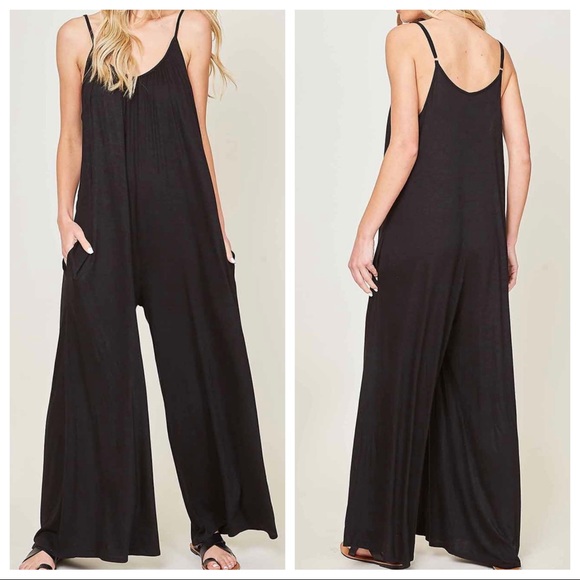 Sleeveless palazzo pants jumpsuit with pockets - Picture 3 of 3